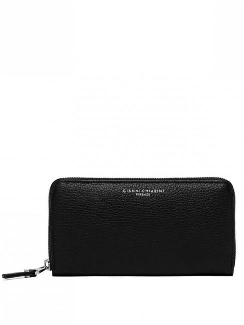 GIANNI CHIARINI WALLETS GRAIN  Cartera de piel con cremallera negro - Carteras Mujer