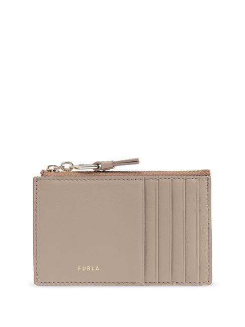 FURLA NUVOLA  Cartera plana de piel gris - Carteras Mujer