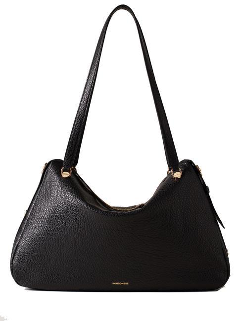 BORBONESE OYSTER Bolso bandolera, en piel. negro - Bolsos Mujer