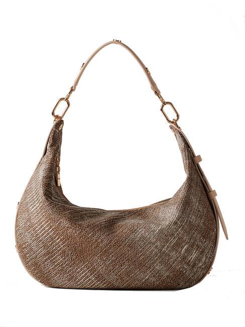 BORBONESE HOBO MEDIUM OYSTER COATED  Bolso de hombro natural/papilla - Bolsos Mujer