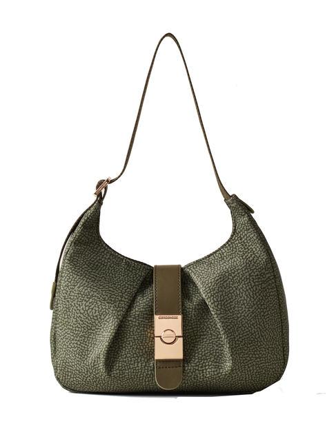 BORBONESE CORTINA NYLON OP Bolsa de hombro verde militar - Bolsos Mujer