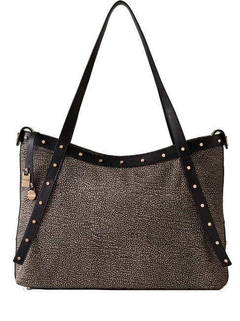 BORBONESE METROPOLE SHOPPER LARGE Comprador de hombro OP / NATURAL / NEGRO - Bolsos Mujer