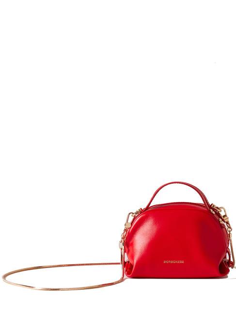 BORBONESE SEXY Bolso micro bandolera, en piel. cereza - Bolsos Mujer