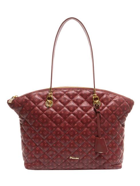 POLLINI HERITAGE Quilted Comprador de hombro borgoña - Bolsos Mujer