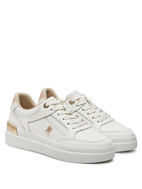 TOMMY HILFIGER LUX HARDWARE COURT  Zapatillas de piel blanco antiguo - Zapatos Mujer