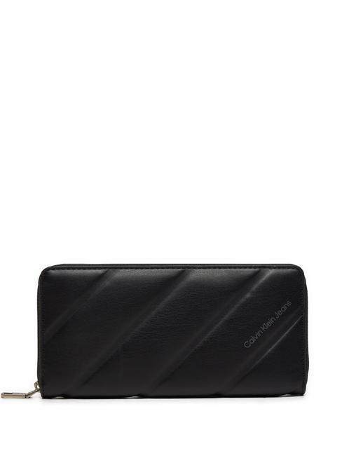 CALVIN KLEIN LINE QUILT  Cartera con cremallera pvh negro - Carteras Mujer