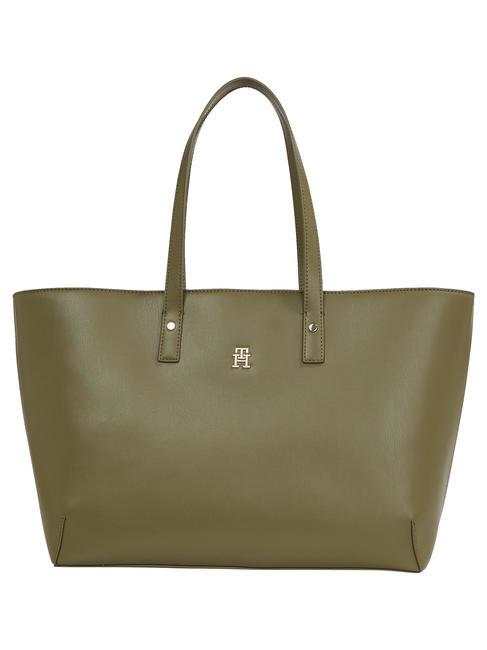 TOMMY HILFIGER CHIC  Bolso shopping al hombro aceitunas utilitarias - Bolsos Mujer