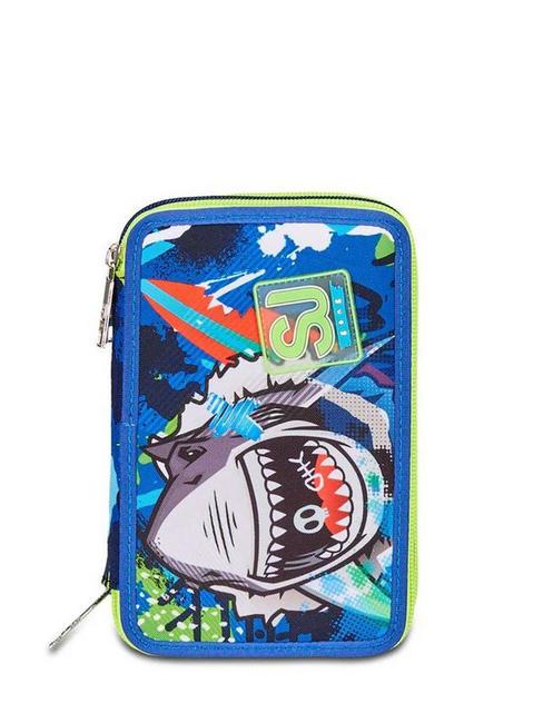 SJGANG SHARKSTORY Estuche con kit escolar completo. Impresión azul - Estuches y Accesorios