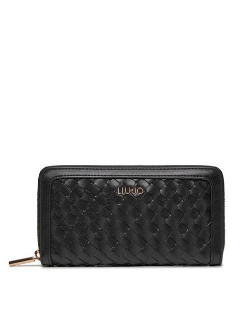 LIUJO MANHATTAN Cartera grande con cremallera alrededor NEGRO - Carteras Mujer