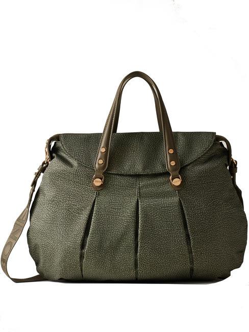 BORBONESE CROISSANT  Bolso de mano, con bandolera verde militar - Bolsos Mujer