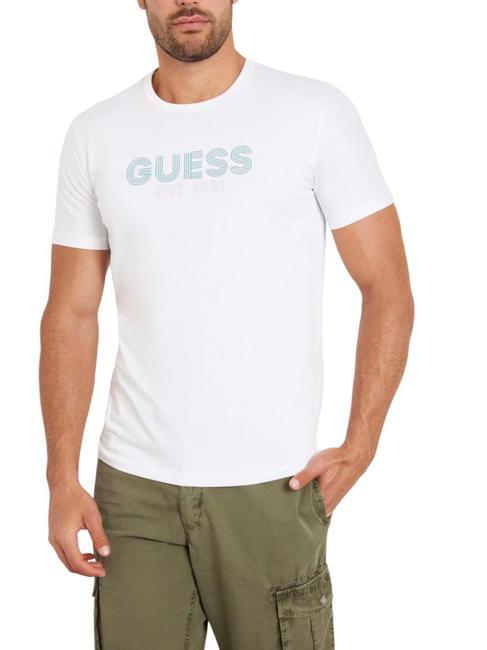 GUESS SS CN CLASSIC Camiseta de algodón elástico purwhite - camiseta