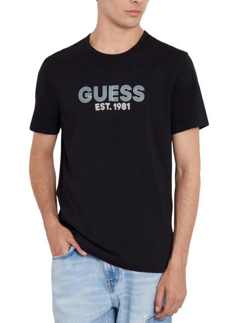 GUESS SS CN CLASSIC Camiseta de algodón elástico jetbla - camiseta