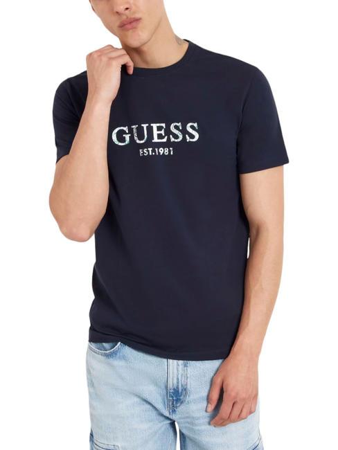 GUESS SS CN IRIDESCENT Camiseta de algodón elástico smartblue - camiseta