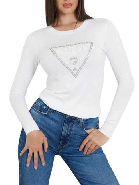 GUESS RYLIE TRIANGLE Jersey con logo purwhite - Suéteres de mujer