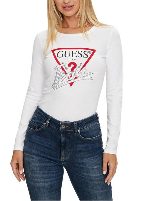 GUESS ICON Camiseta de algodón purwhite - camiseta