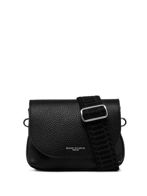 GIANNI CHIARINI MINERVA Bolso bandolera de piel con solapa negro - Bolsos Mujer