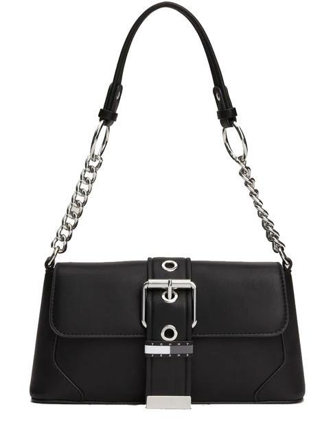 TOMMY HILFIGER TOMMY JEANS IDOL Bolso bandolera con solapa negro - Bolsos Mujer