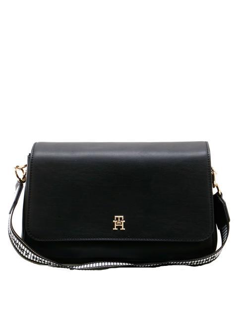 TOMMY HILFIGER FRESH Bolso bandolera con solapa negro - Bolsos Mujer