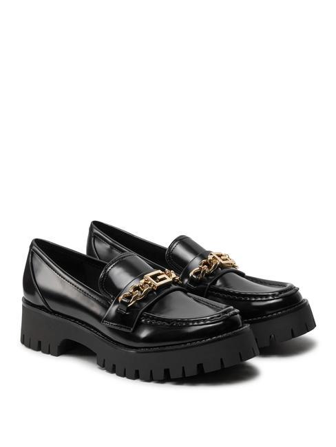 GUESS ALMOSTY mocasín con cadena G NEGRO - Zapatos Mujer