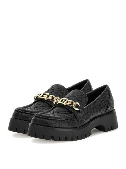 GUESS ALMOSTY mocasín con cadena y logo 4G NEGRO - Zapatos Mujer