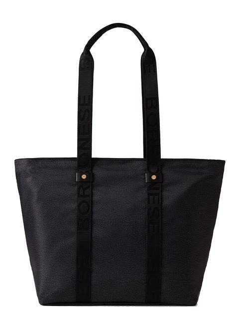 BORBONESE SHOPPER MEDIUM ECO LINE Bolsa de la compra negro oscuro - Bolsos Mujer