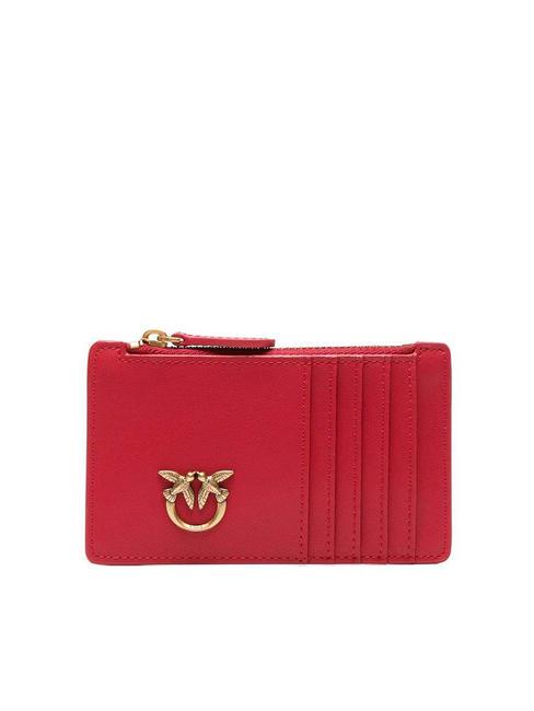 PINKO AIRONE Tarjetero / Monedero rojo-oro antiguo - Carteras Mujer