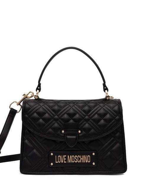 LOVE MOSCHINO QUILTED Bolso maletín con bandolera negro - Bolsos Mujer