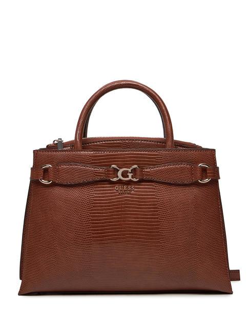 GUESS ARLENA Lizzard Bolso de mano, con bandolera COGNAC - Bolsos Mujer