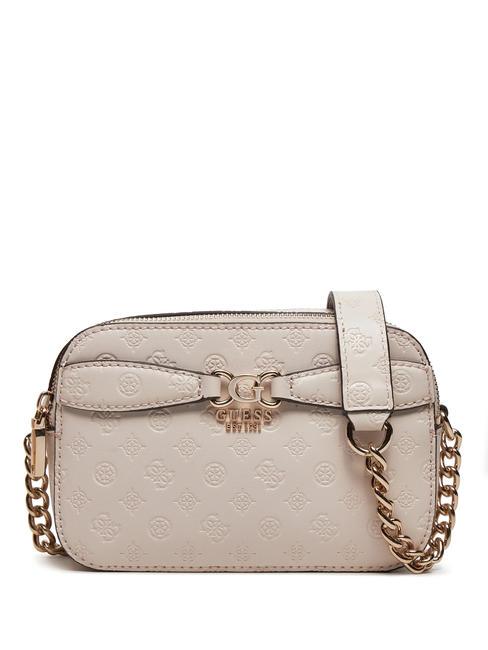 GUESS ARLENA Mini bolso de hombro logotipo de color topo - Bolsos Mujer