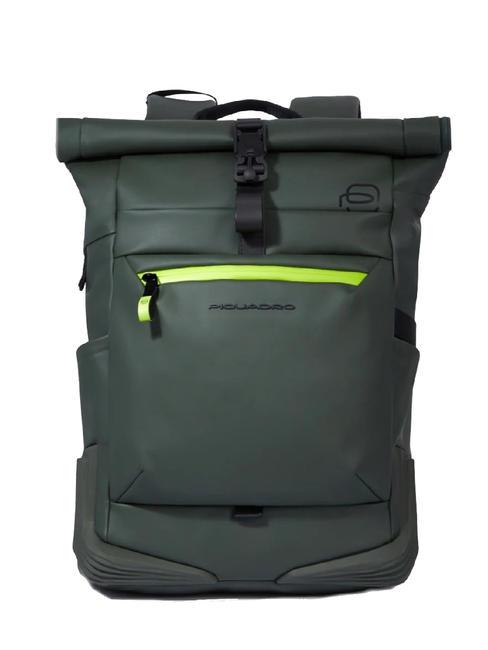 PIQUADRO CORNER SPECIALE GOMMATO Mochila enrollable para portátil de 15,6" VERDE - Mochilas para portátil