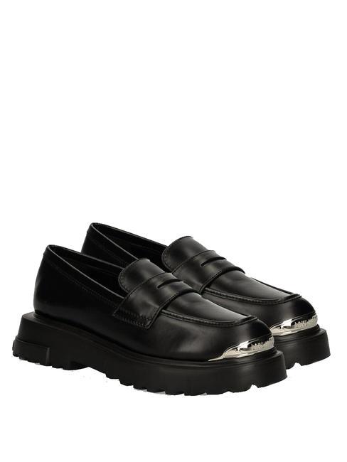 LOVE MOSCHINO SQUARE 40 Mocasines de piel negro - Zapatos Mujer