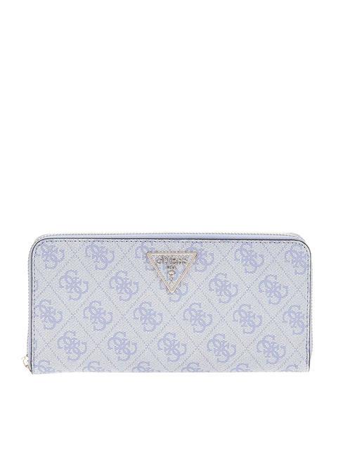 GUESS LAUREL Cartera grande con cremallera logotipo azul claro - Carteras Mujer