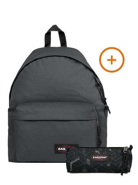 EASTPAK PADDED PAK'R + BENCHMARK SINGLE Mochila + Estuche gris - Mochilas Escuela & Tiempo Libre