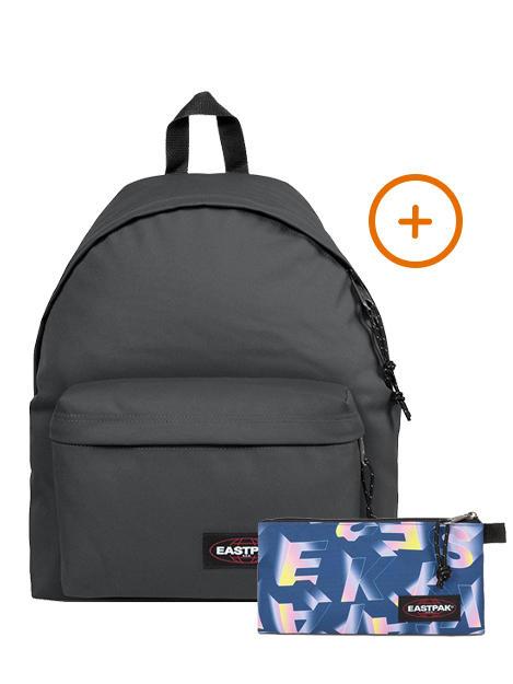 EASTPAK PADDED PAK'R + FLATCASE Mochila + Estuche gris - Mochilas Escuela & Tiempo Libre