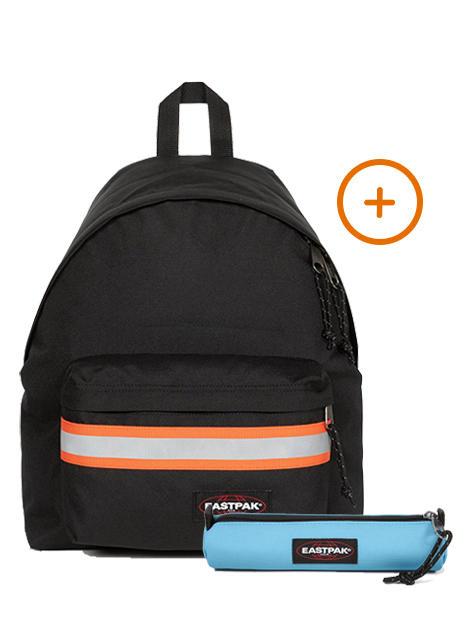 EASTPAK PADDED PAK'R + SMALL ROUND SINGLE Mochila + Estuche geo negro - Mochilas Escuela & Tiempo Libre