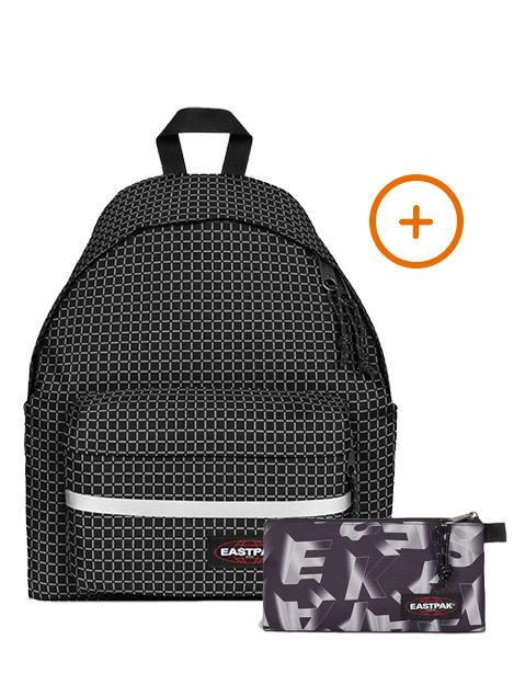 EASTPAK PADDED BIKE + FLATCASE Mochila + Estuche reflejos negros - Mochilas Escuela & Tiempo Libre