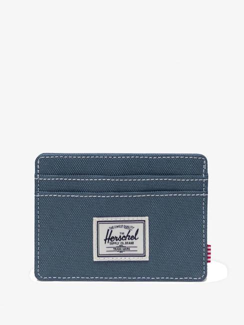 HERSCHEL CHARLIE  Tarjetero plano espejismo azul/puntada blanca - Carteras Mujer