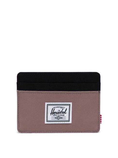 HERSCHEL CHARLIE  Tarjetero plano gris topo/negro - Carteras Mujer