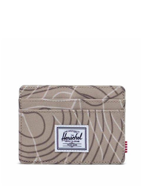 HERSCHEL CHARLIE  Tarjetero plano topografía de sarga - Carteras Mujer