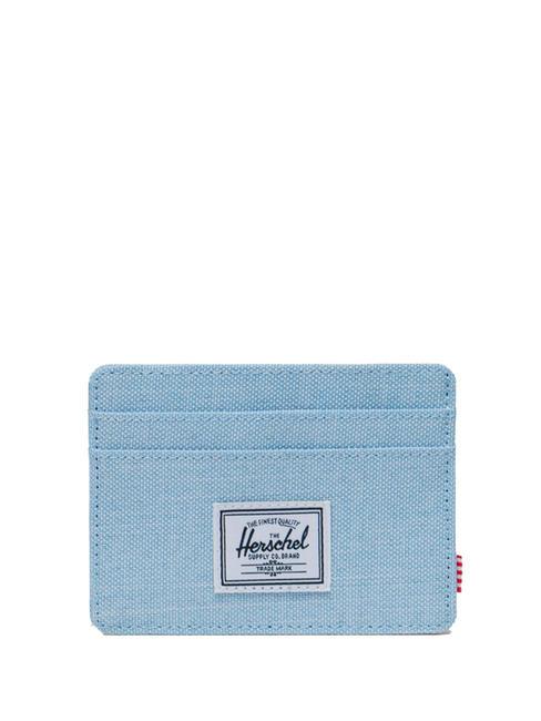 HERSCHEL CHARLIE  Tarjetero plano rayado de campana azul - Carteras Mujer