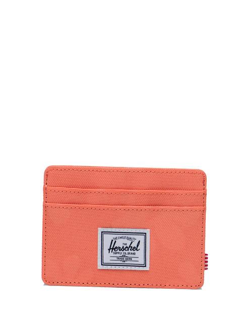 HERSCHEL CHARLIE  Tarjetero plano sol floral coralino - Carteras Mujer