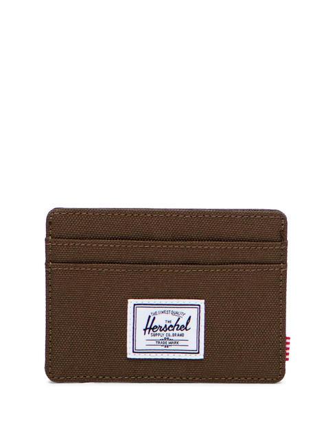 HERSCHEL CHARLIE  Tarjetero plano tierra oscura - Carteras Mujer