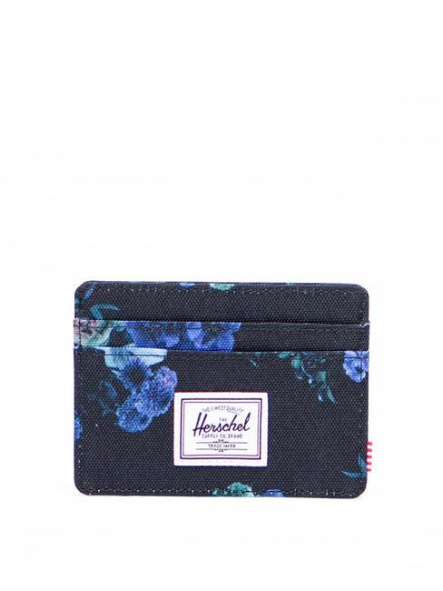 HERSCHEL CHARLIE  Tarjetero plano noche floral - Carteras Mujer