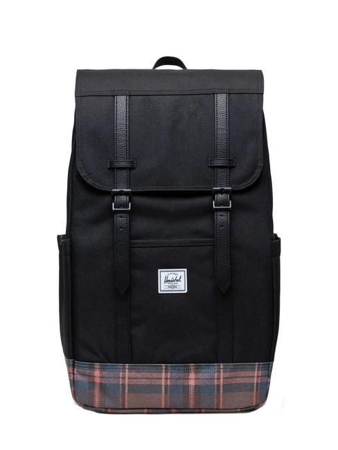 HERSCHEL RETREAT Mochila cuadros negros de invierno - Mochilas Escuela & Tiempo Libre