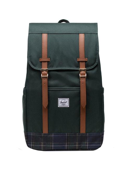 HERSCHEL RETREAT Mochila cuadros de invierno de abeto más oscuro - Mochilas Escuela & Tiempo Libre