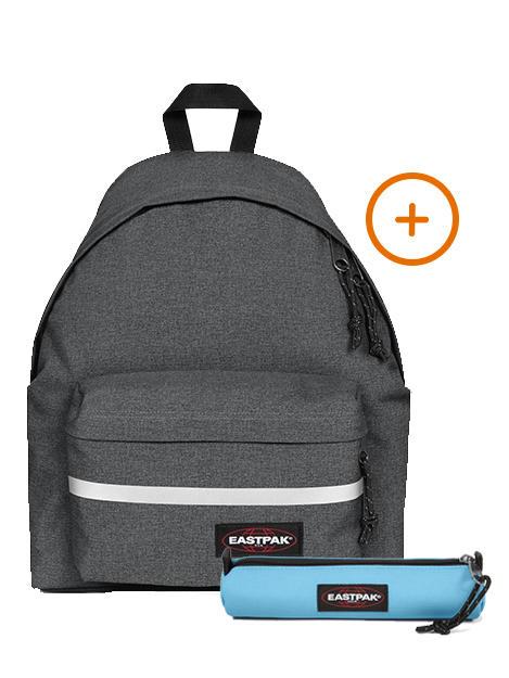 EASTPAK PADDED BIKE + SMALL ROUND SINGLE Mochila + Estuche BlackDenim - Mochilas Escuela & Tiempo Libre