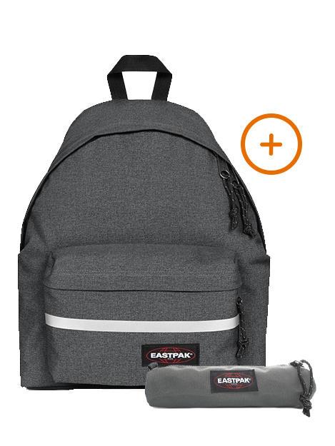 EASTPAK PADDED BIKE + SMALL ROUND SINGLE Mochila + Estuche BlackDenim - Mochilas Escuela & Tiempo Libre