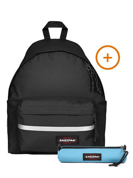 EASTPAK PADDED BIKE + SMALL ROUND SINGLE Mochila + Estuche NEGRO - Mochilas Escuela & Tiempo Libre