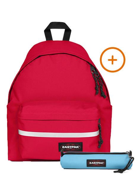 EASTPAK PADDED BIKE + SMALL ROUND SINGLE Mochila + Estuche Marinero rojo - Mochilas Escuela & Tiempo Libre