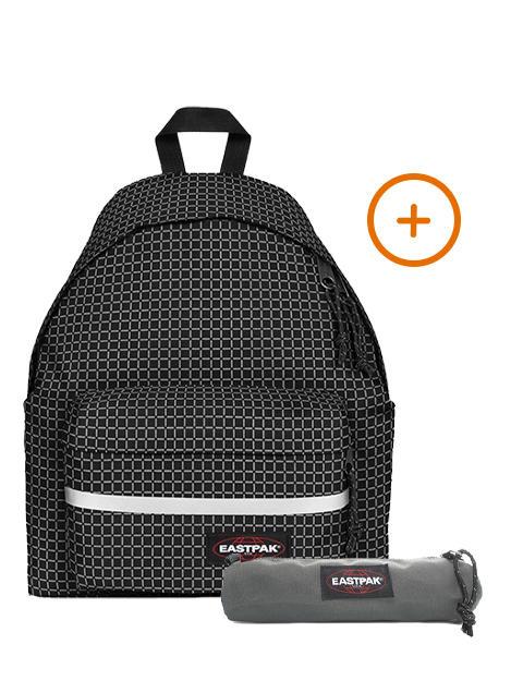 EASTPAK PADDED BIKE + SMALL ROUND SINGLE Mochila + Estuche reflejos negros - Mochilas Escuela & Tiempo Libre